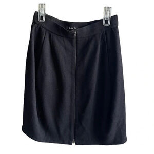 LINDA BADAY 100% Wool Mini Black Skirt Size 6